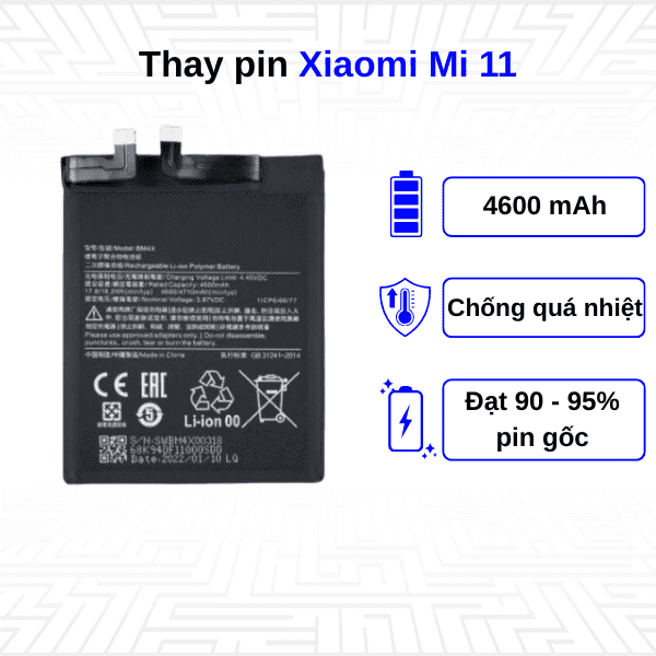 Thay pin điện thoại Xiaomi Mi 11