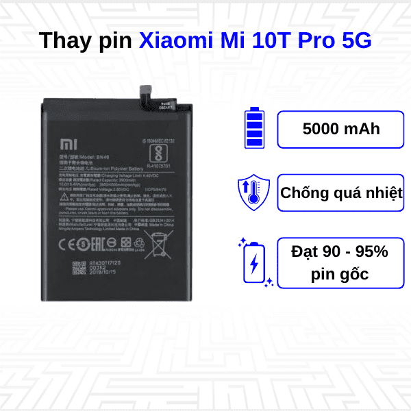 Thay pin điện thoại Xiaomi Mi 10T Pro 5G