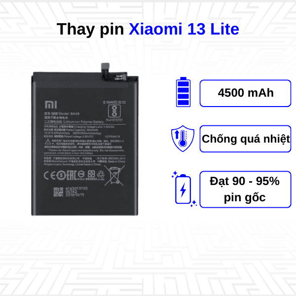 Thay pin điện thoại Xiaomi 13 Lite