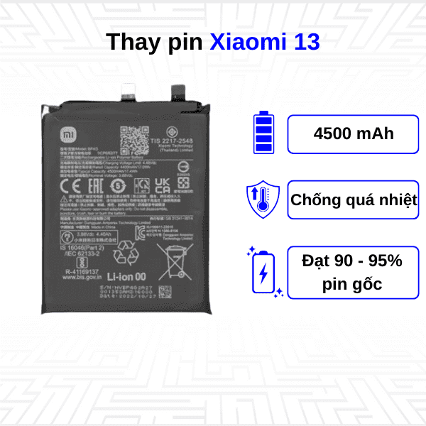 Thay pin điện thoại Xiaomi 13
