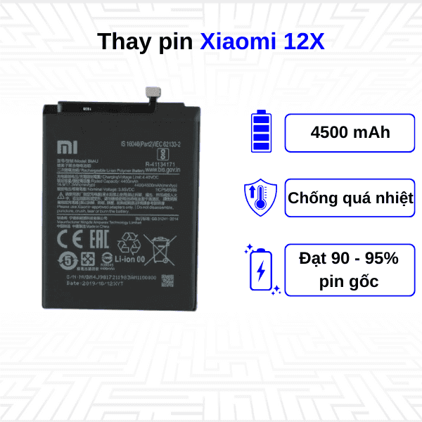 Thay pin điện thoại Xiaomi 12X
