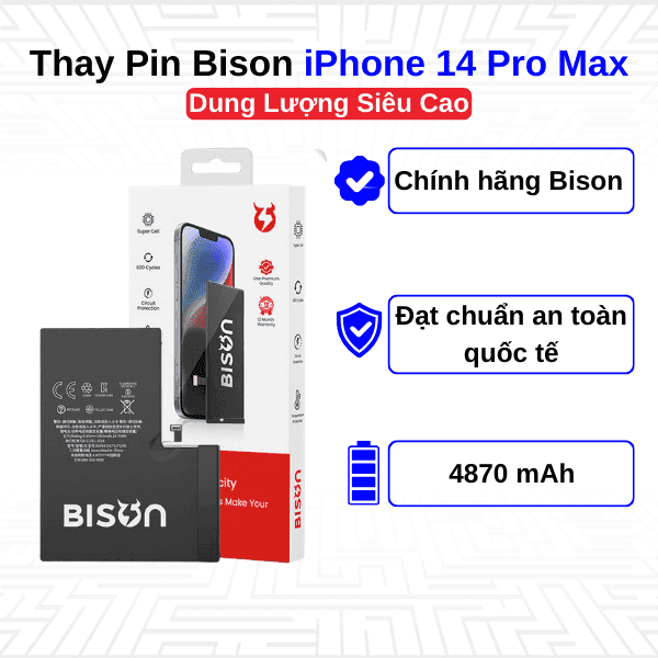 Thay Pin iPhone 14 Pro Max - Chính Hãng Bison