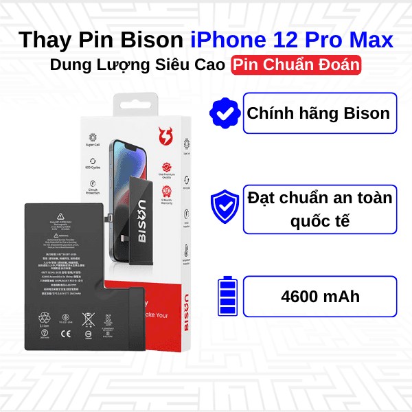 Thay Pin iPhone 12 Pro Max - Chính Hãng Bison