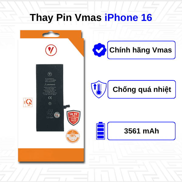 Thay Pin iPhone 16 - Chính Hãng Vmas