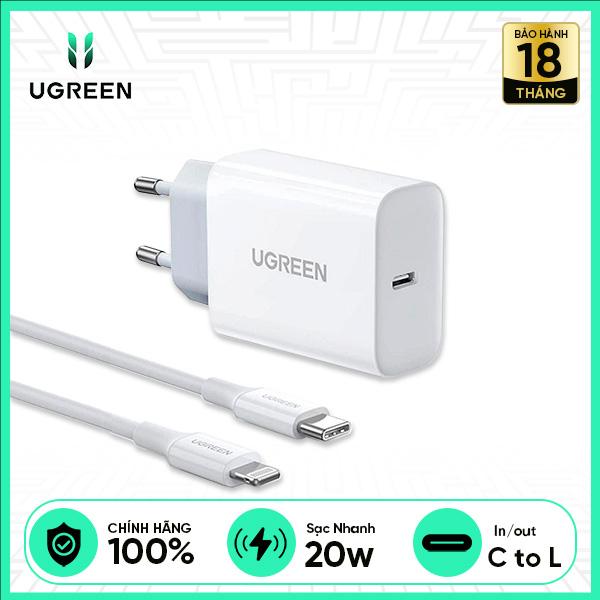 Bộ Sạc Nhanh UGREEN PD 20W C To Lightning MFI CD137