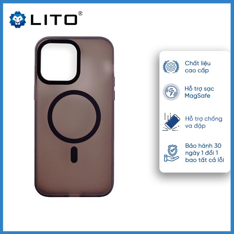 Ốp Lưng Magsafe LITO Nhám Mờ Cho iPhone 15 Pro Max