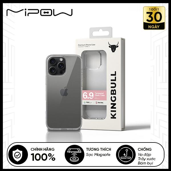 Ốp Lưng Trong Suốt Mipow Tempered Glass iPhone 16 Series