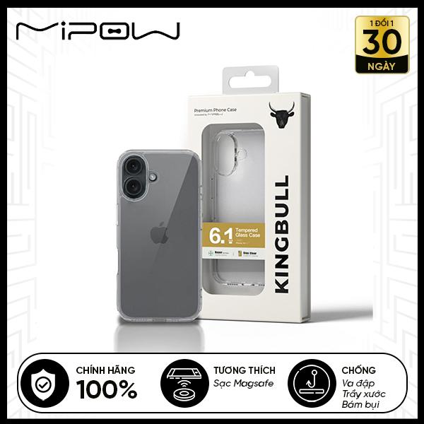 Ốp Lưng Trong Suốt Mipow Tempered Glass iPhone 16 Series