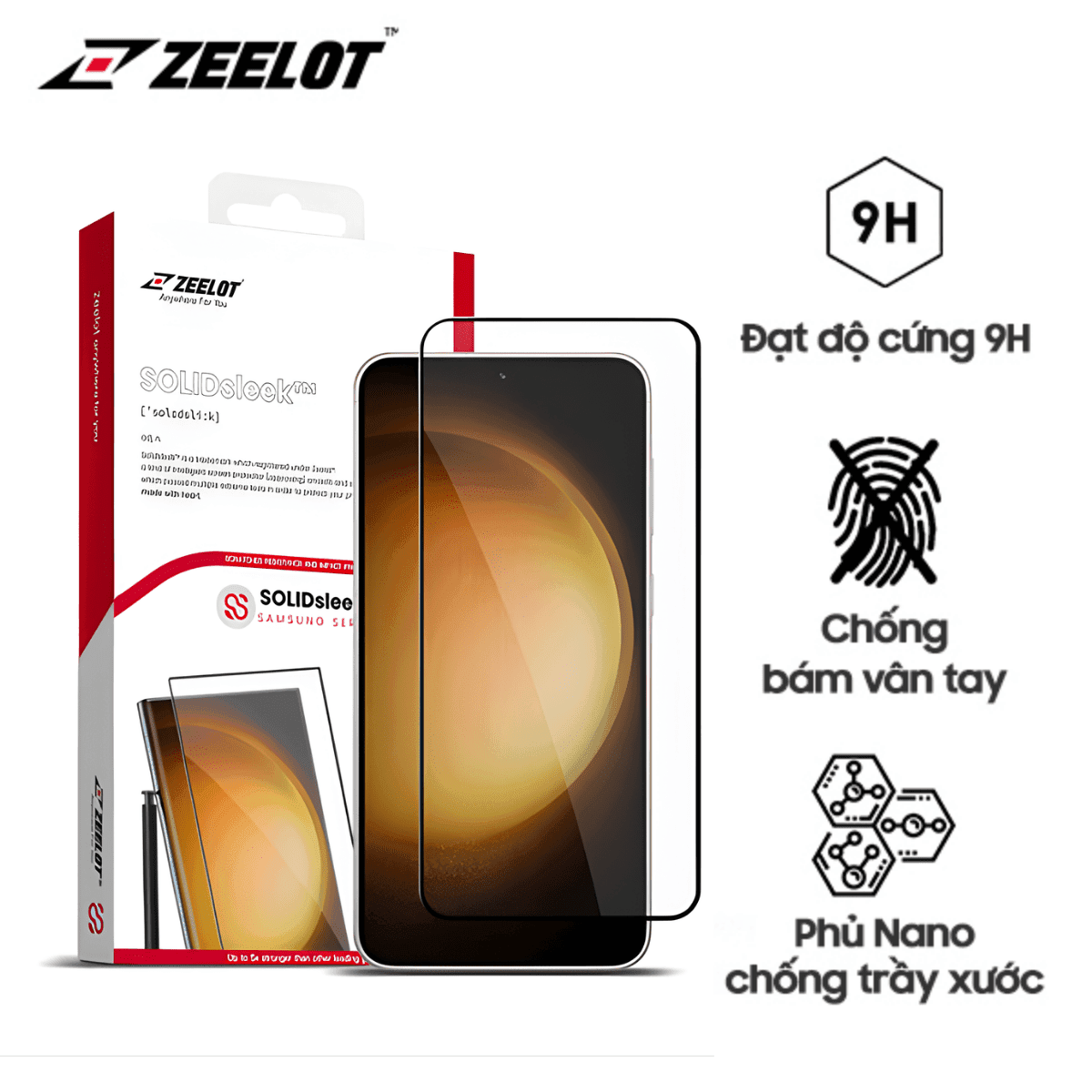 Miếng Dán Cường Lực ZEELOT SOLIDsleek 2.5D cho Samsung S24 Series