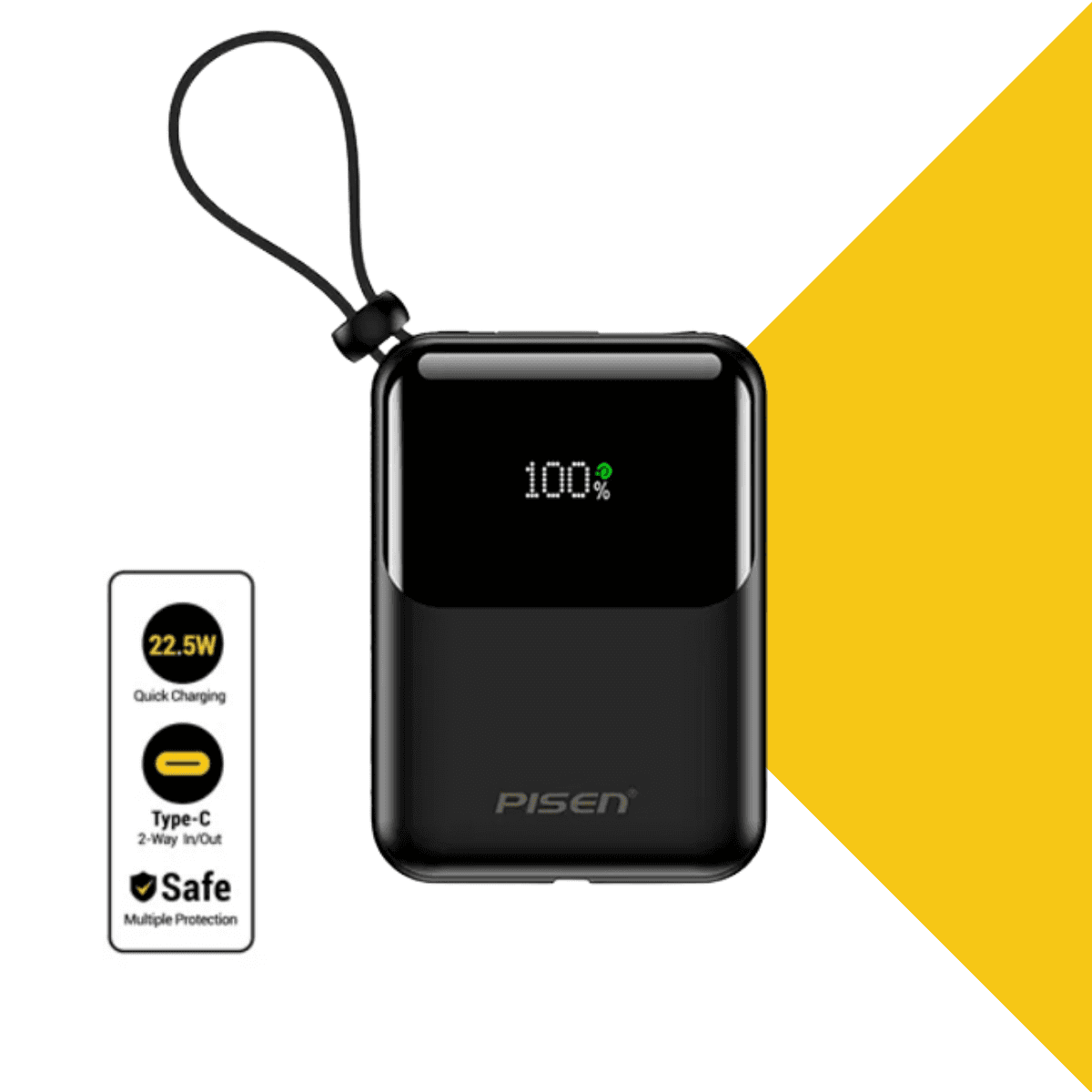 Pin Sạc Dự Phòng Pisen QUICK POWER Link Sunny D096 22.5W 10000mAh (Type-C & Lightning)