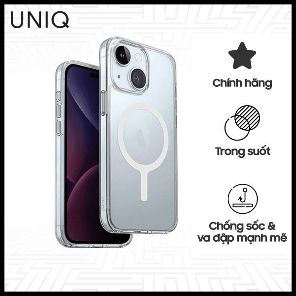 Ốp Lưng iPhone Trắng Trong UNIQ Hybrid Magclick Charging Lifepro Xtreme For 15 | 15 Plus