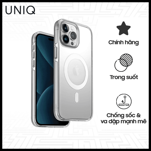 Ốp Lưng iPhone Trong Suốt UNIQ Hybrid Magclick Charging Calio For 15 Pro | 15 Promax