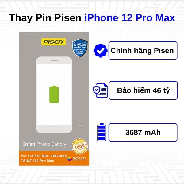 Thay Pin iPhone 12 Pro Max - Chính Hãng Pisen
