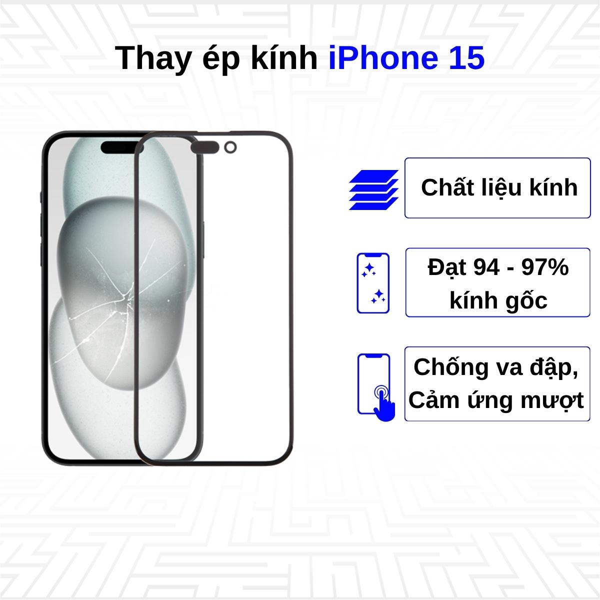 Ép kính iPhone 15