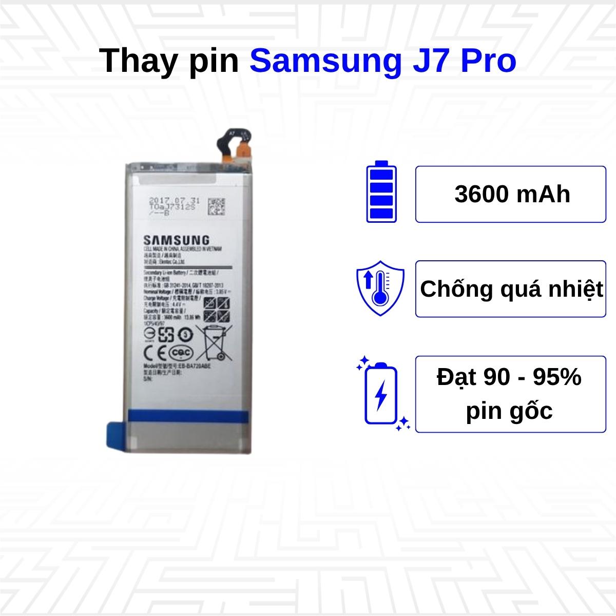 Thay pin điện thoại Samsung Galaxy J7 Pro