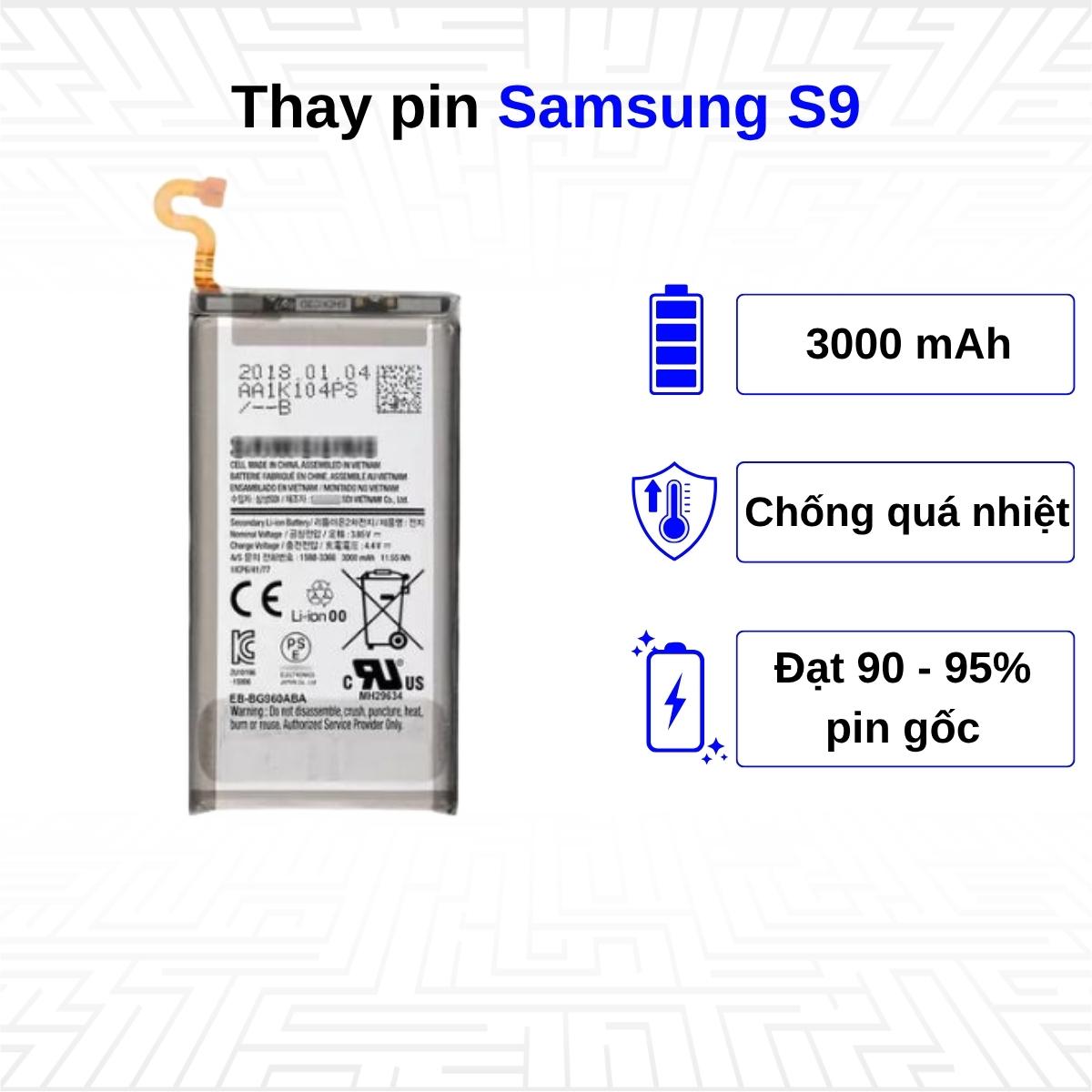 Thay pin điện thoại Samsung Galaxy S9