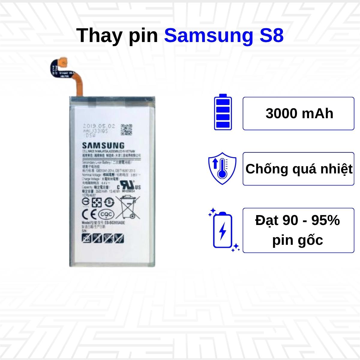 Thay pin điện thoại Samsung Galaxy S8