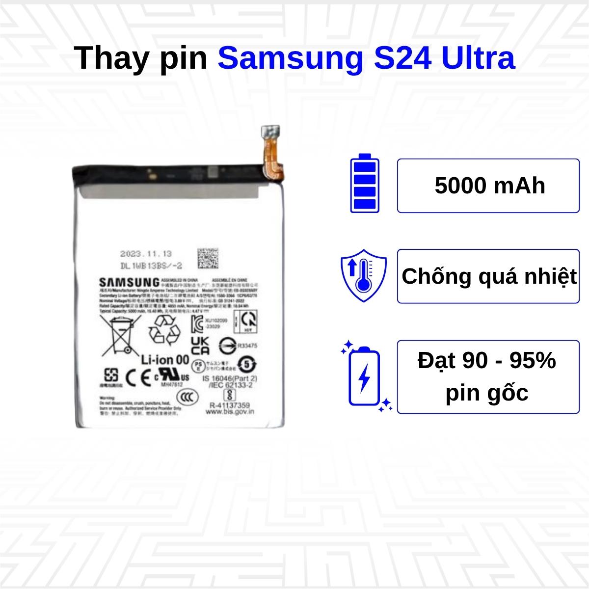 Thay pin điện thoại Samsung Galaxy S24 Ultra