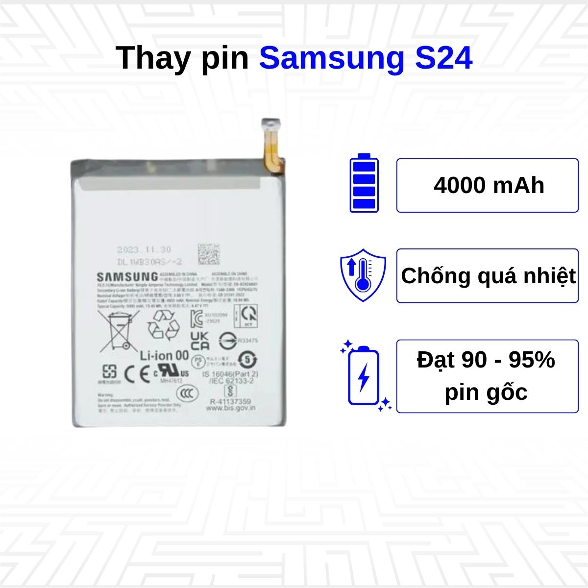 Thay pin điện thoại Samsung Galaxy S24