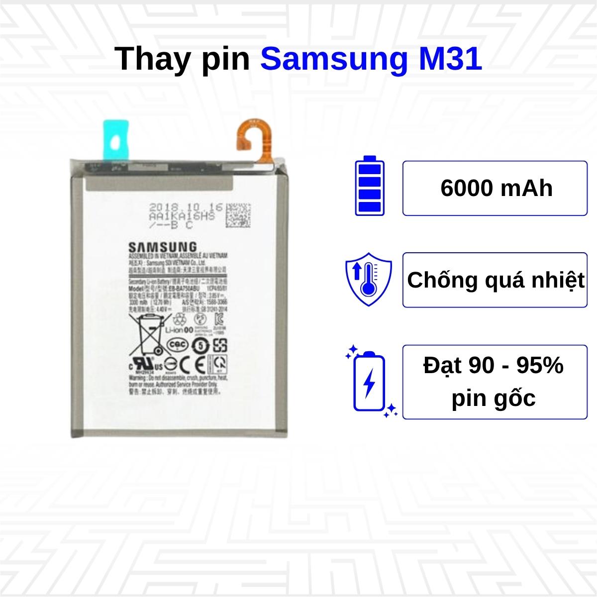 Thay pin điện thoại Samsung Galaxy M31