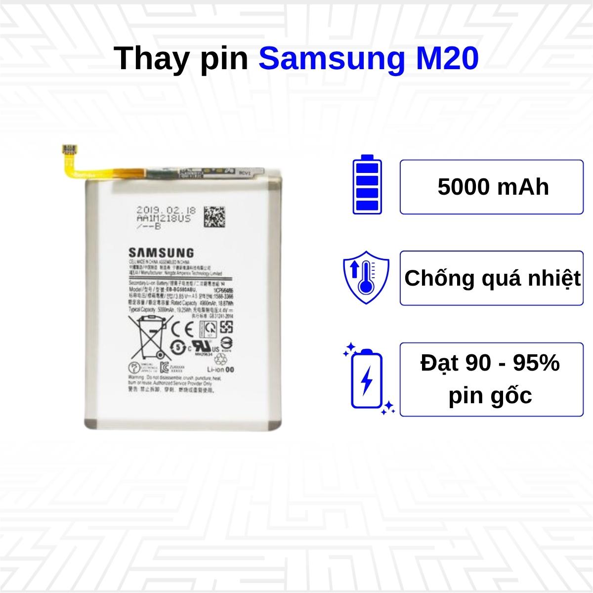 Thay pin điện thoại Samsung Galaxy M20