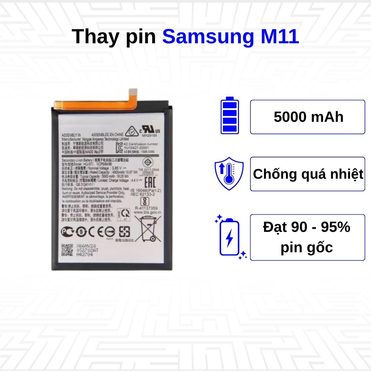 Thay pin điện thoại Samsung Galaxy M11
