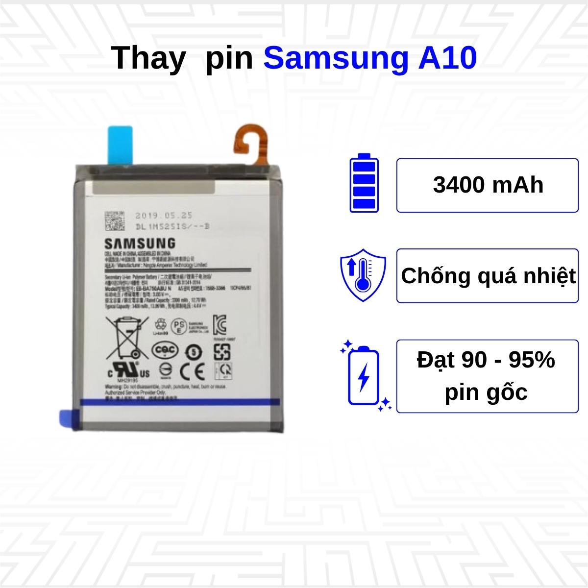 Thay pin điện thoại Samsung Galaxy A10