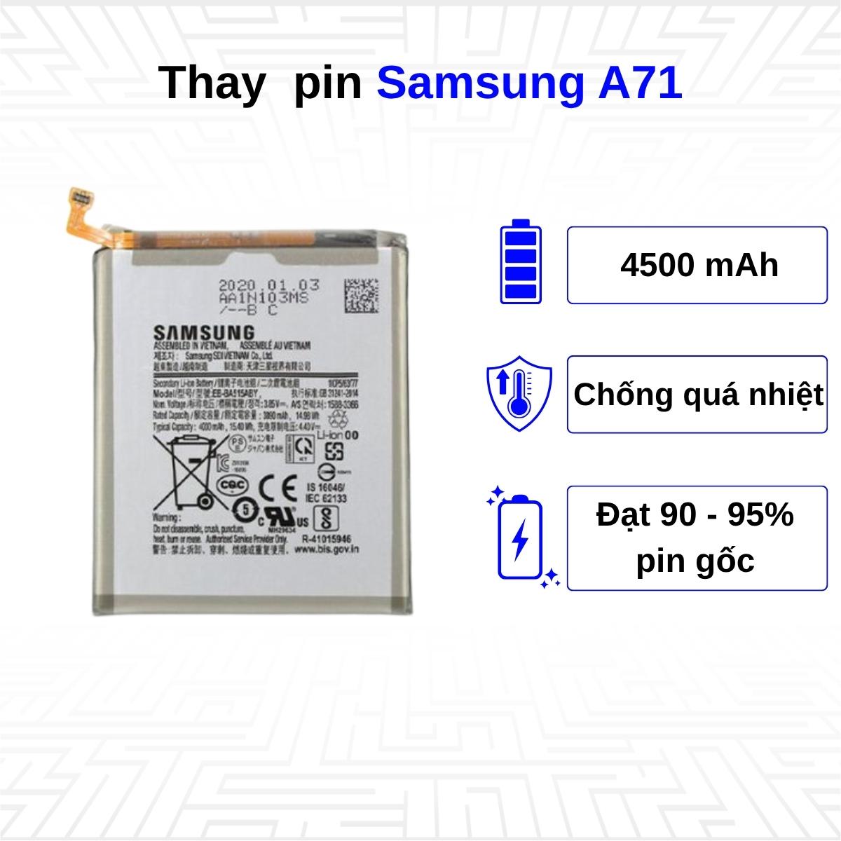 Thay pin điện thoại Samsung Galaxy A71