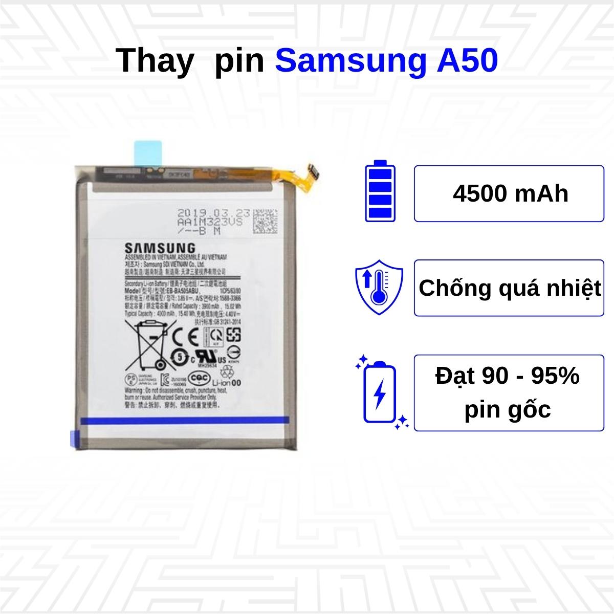 Thay pin điện thoại Samsung Galaxy A50