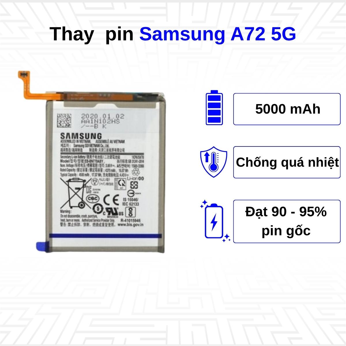 Thay pin điện thoại Samsung Galaxy A72 5G