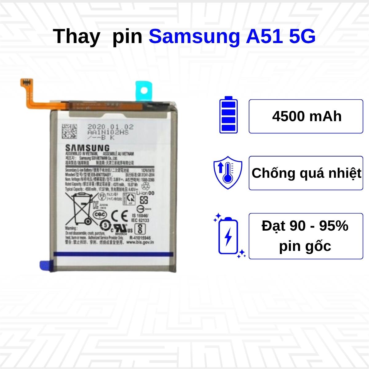 Thay pin điện thoại Samsung Galaxy A51 5G