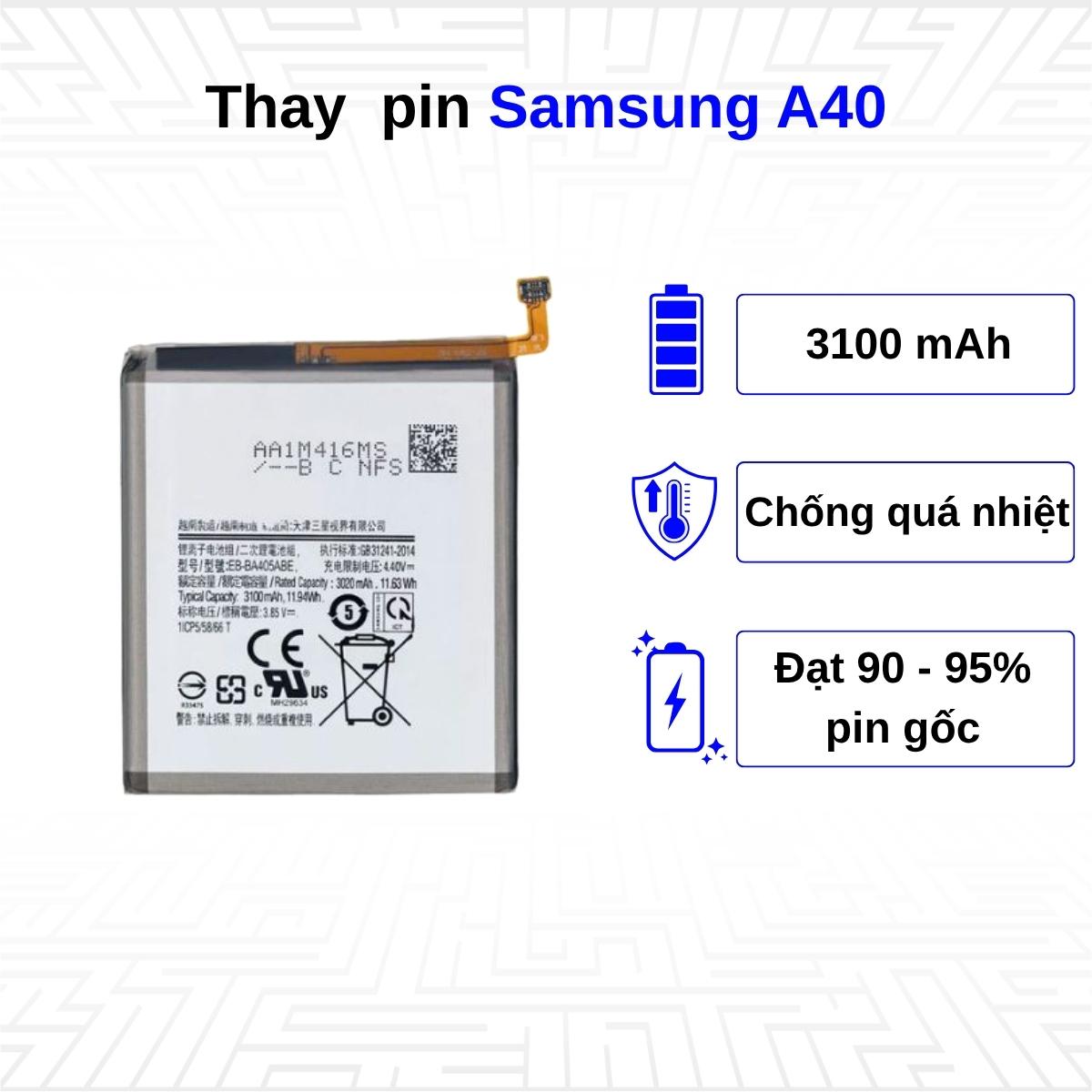Thay pin điện thoại Samsung Galaxy A40