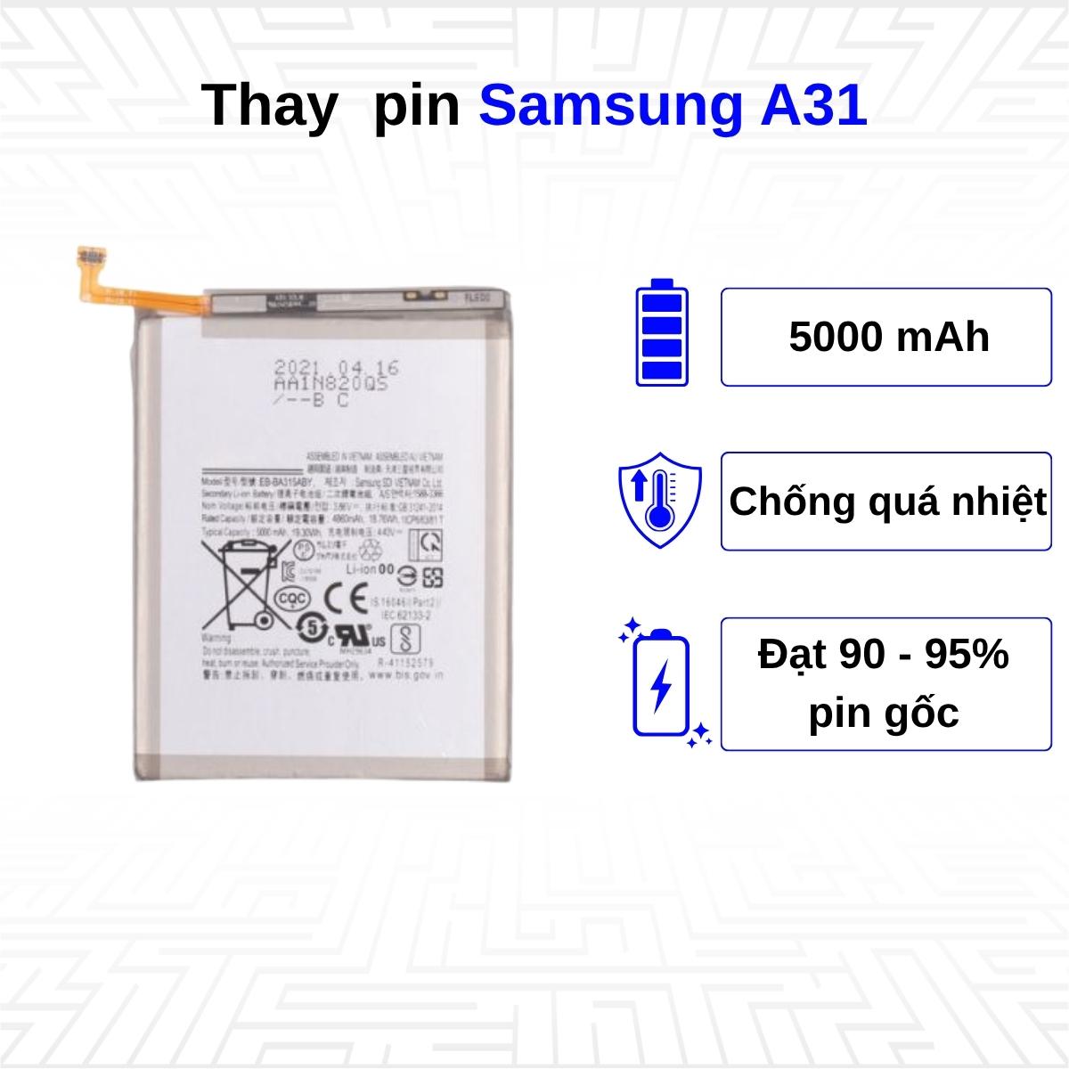 Thay pin điện thoại Samsung Galaxy A31