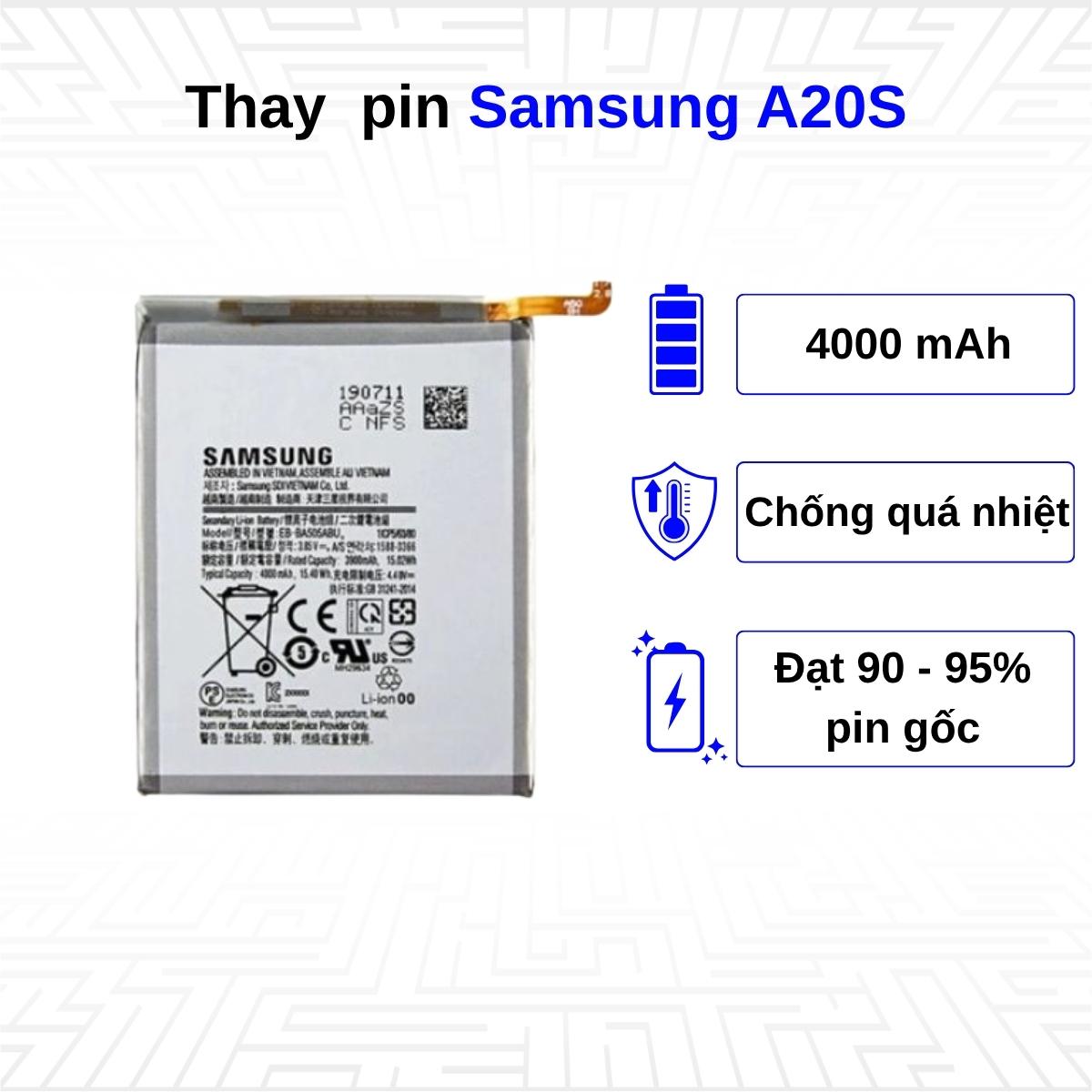 Thay pin điện thoại Samsung Galaxy A20S
