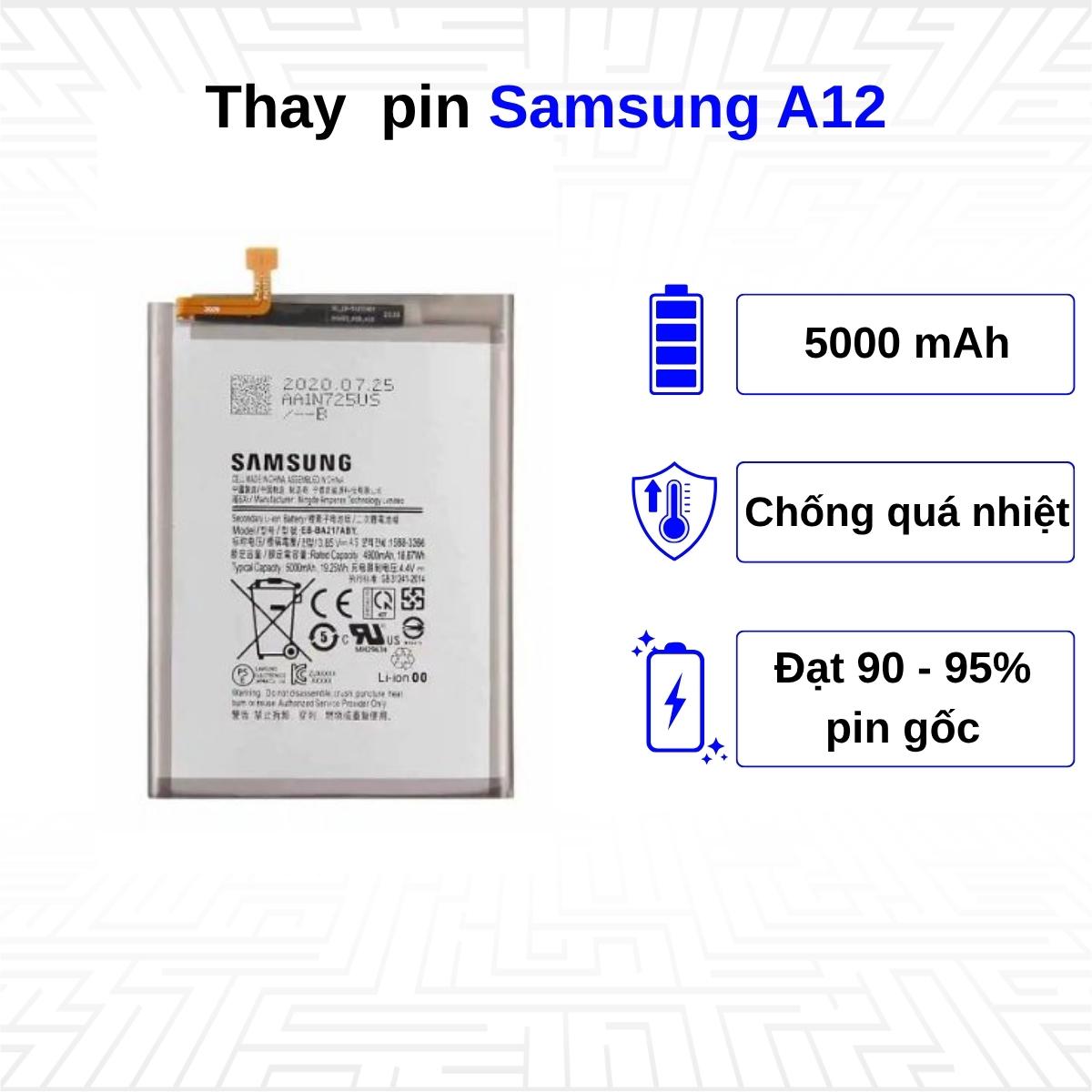 Thay pin điện thoại Samsung Galaxy A12