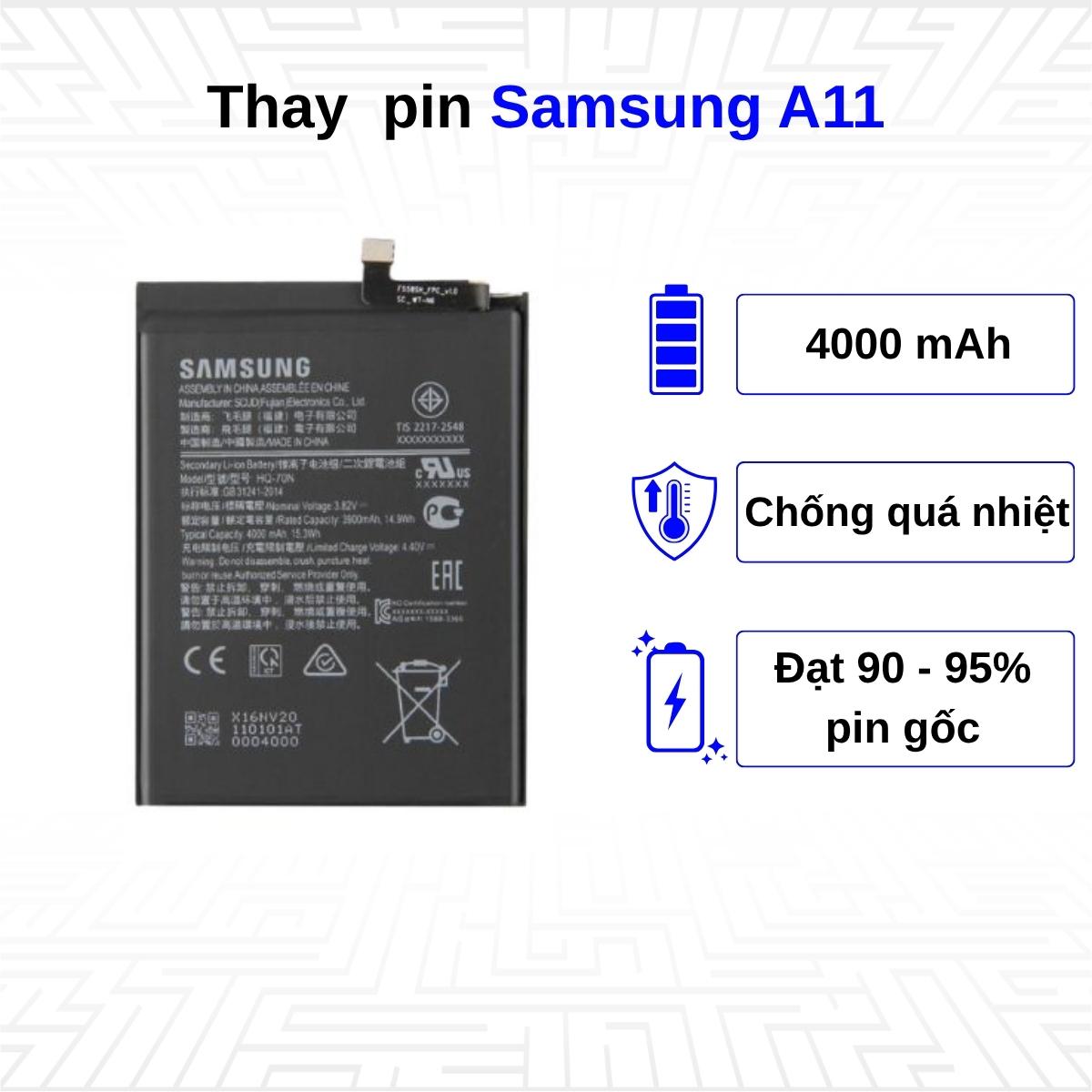 Thay pin điện thoại Samsung Galaxy A11