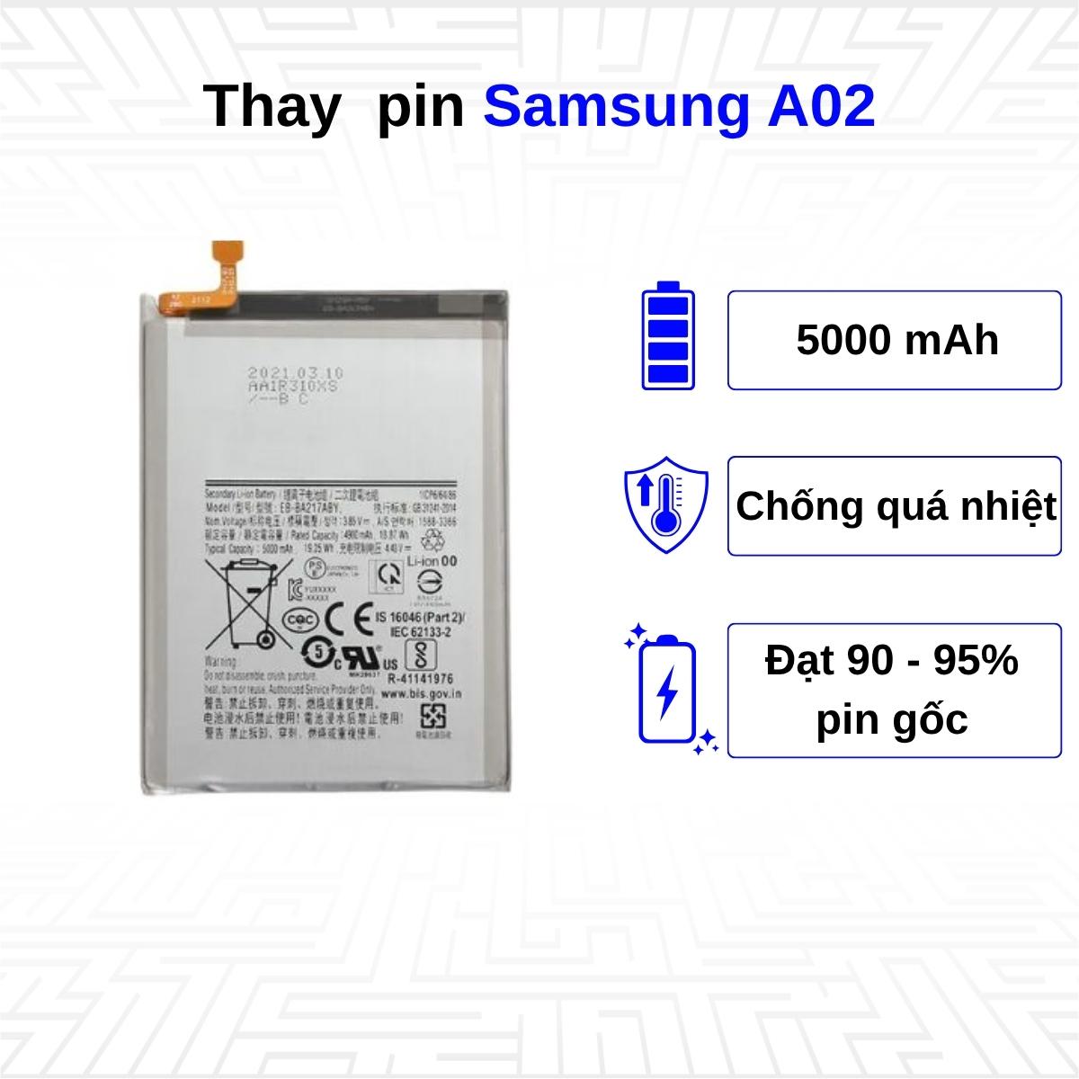 Thay pin điện thoại Samsung Galaxy A02