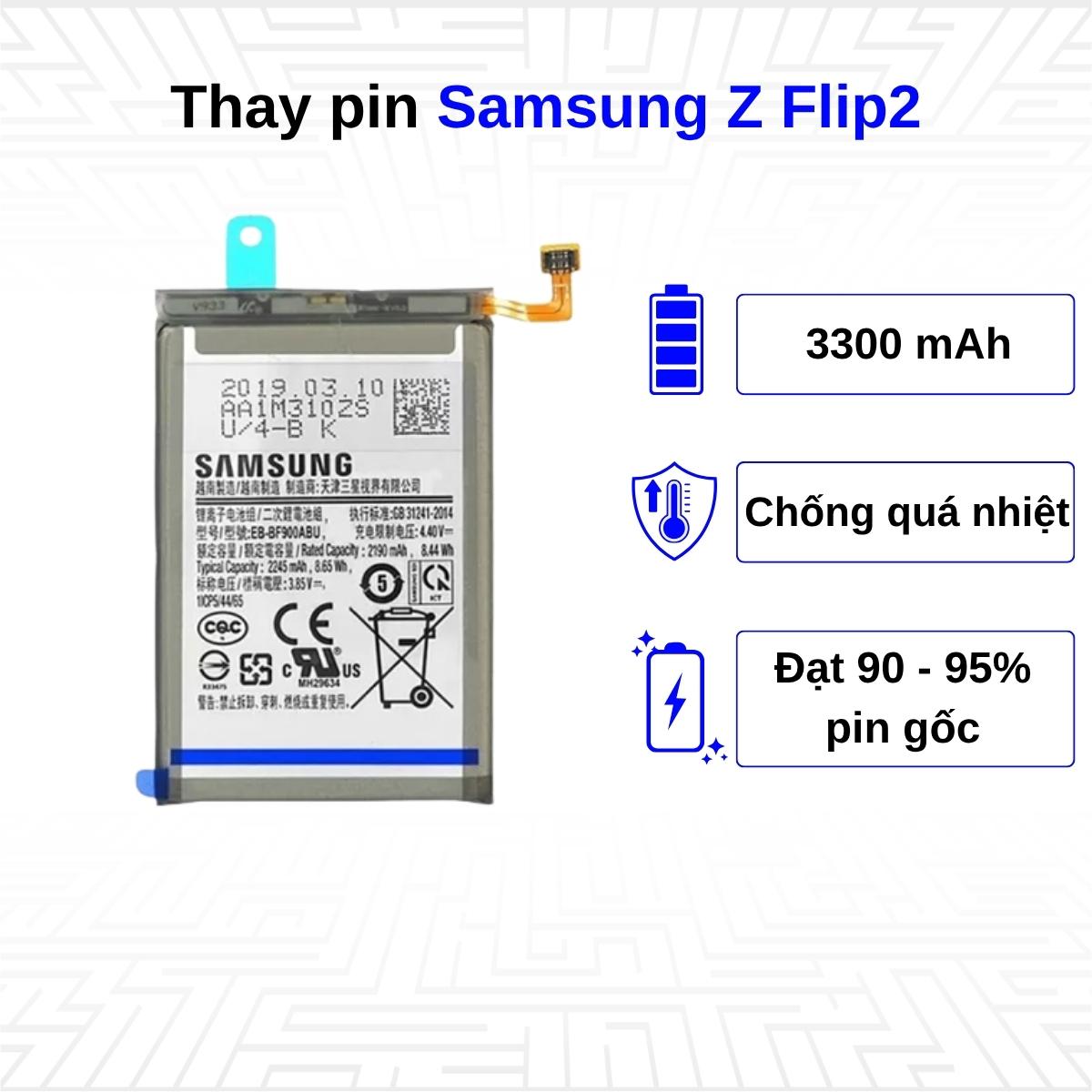 Thay pin điện thoại Samsung Galaxy Z Flip2