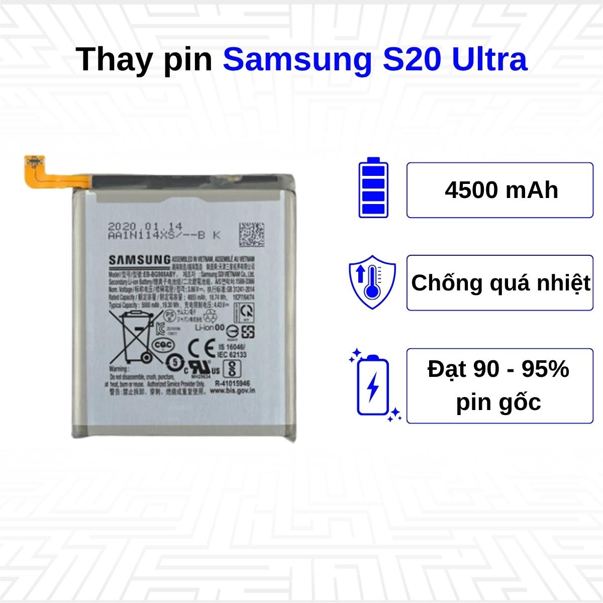 Thay pin điện thoại Samsung Galaxy S20 Ultra