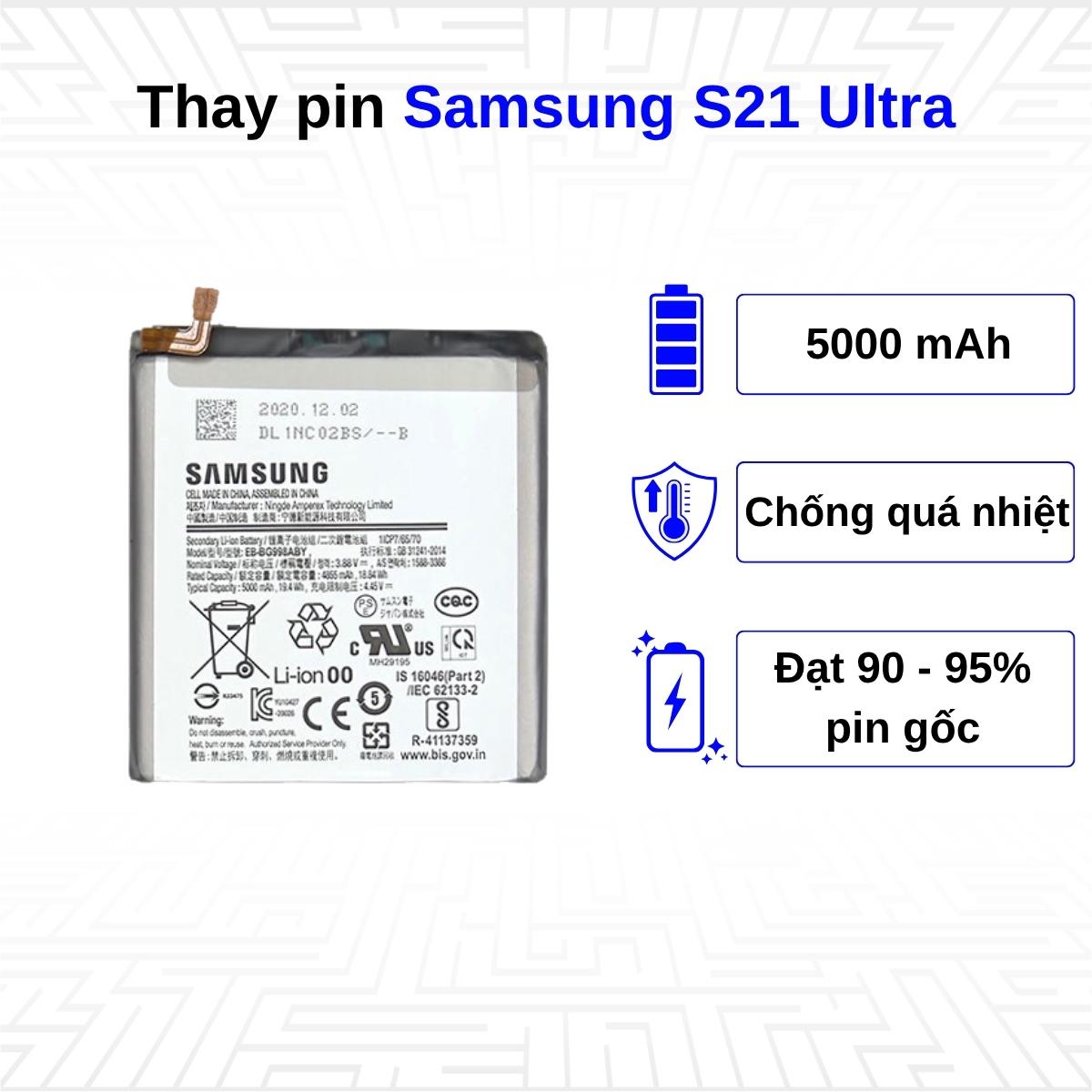 Thay pin điện thoại Samsung Galaxy S21 Ultra