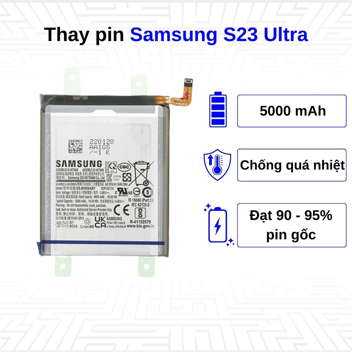 Thay pin điện thoại Samsung Galaxy S23 Ultra