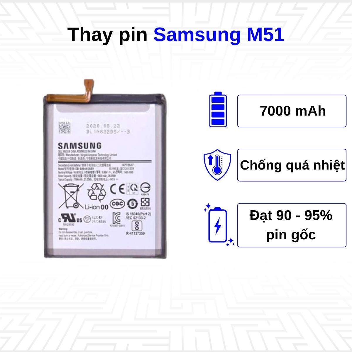 Thay pin điện thoại Samsung Galaxy M51