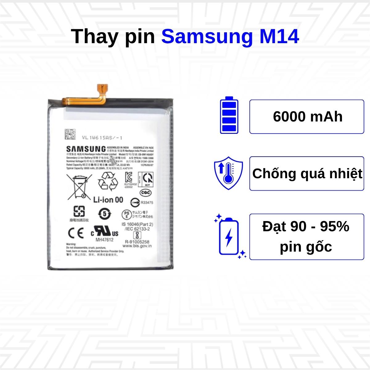 Thay pin điện thoại Samsung Galaxy M14