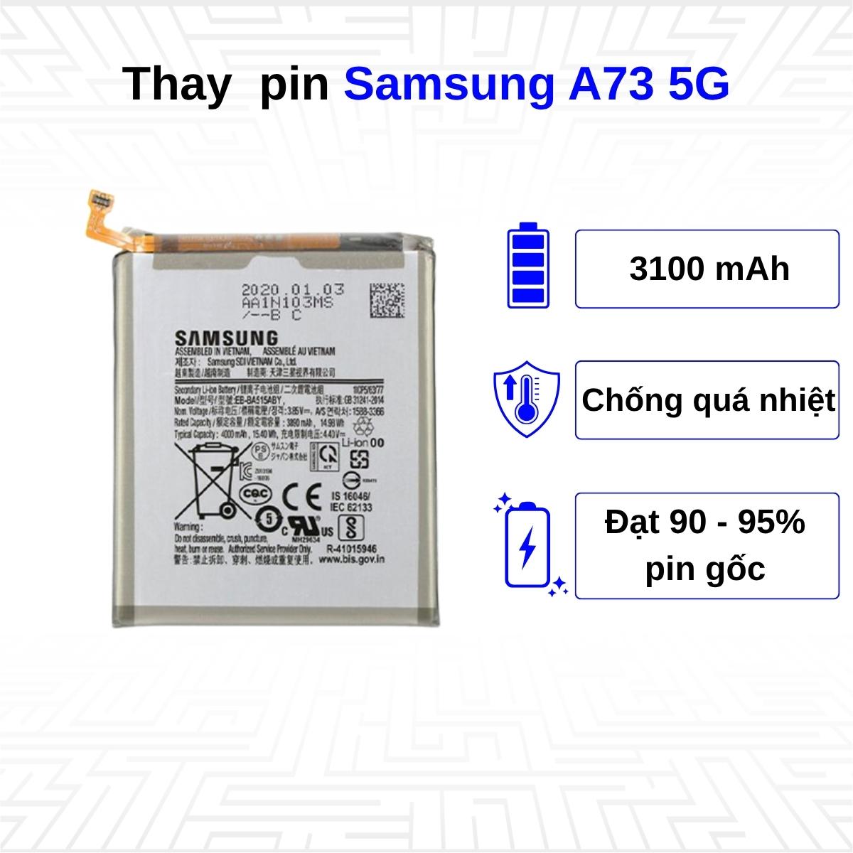 Thay pin điện thoại Samsung Galaxy A73 5G