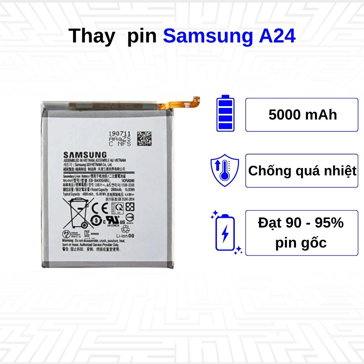 Thay pin điện thoại Samsung Galaxy A24