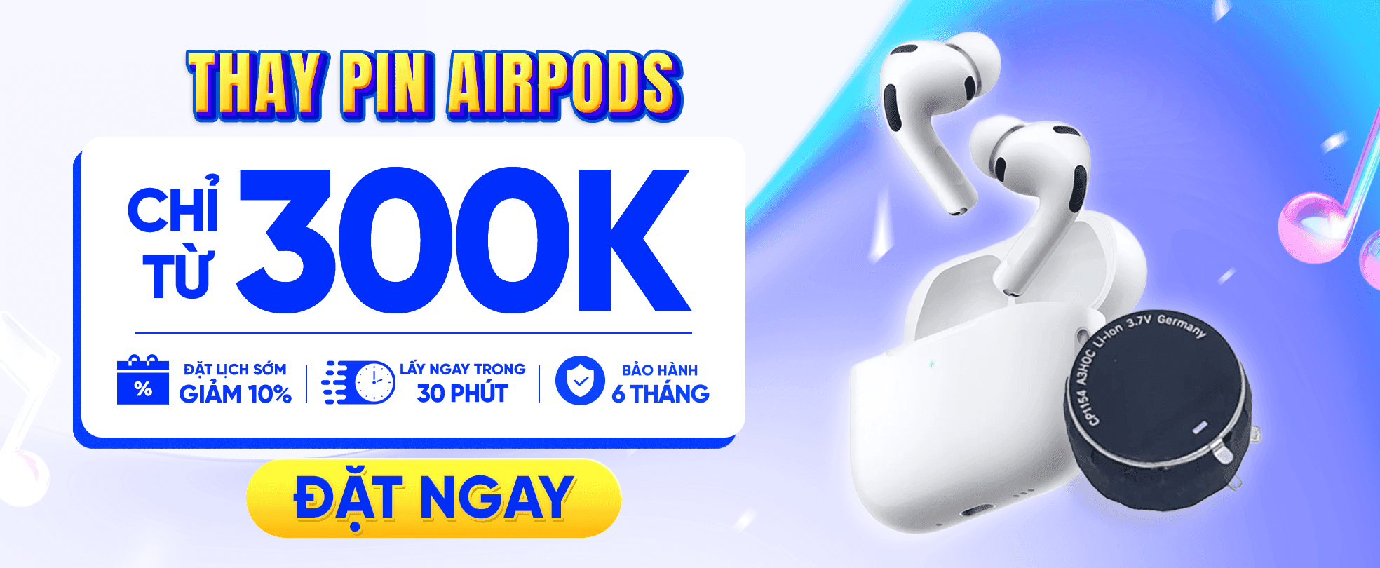 THAY PIN AIPORDS - CHỈ TỪ 300K