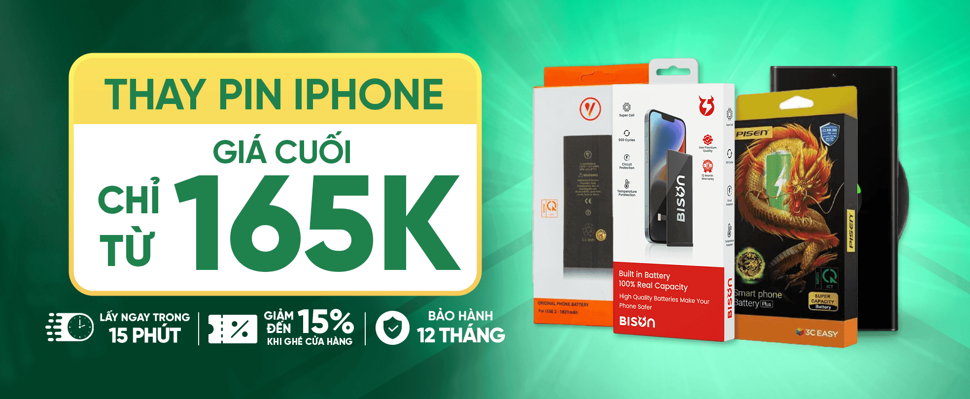 THAY PIN ĐIỆN THOẠI - CHỈ TỪ 165K