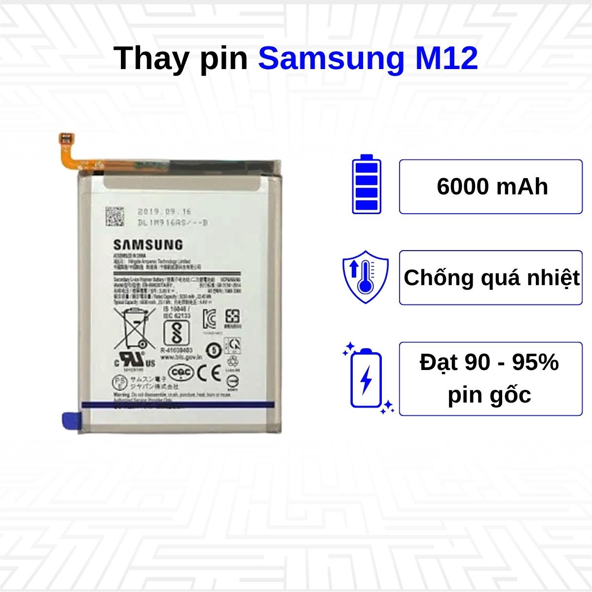 Thay pin điện thoại Samsung Galaxy M12