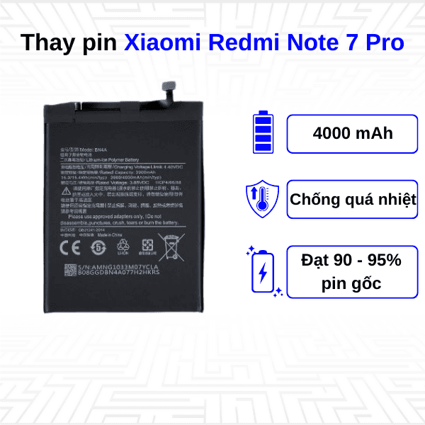 Thay pin điện thoại Xiaomi Redmi Note 7 Pro