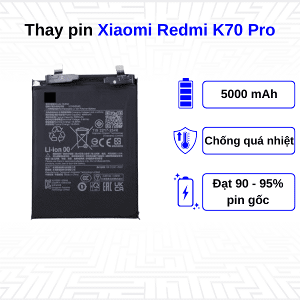 Thay pin điện thoại Xiaomi Redmi K70 Pro